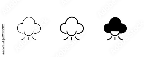 Set of minimalist steam icons with transparent background, depicting vapor, scent, fragrance symbols for air quality, essential oils, and hygiene product applications, vector illustration