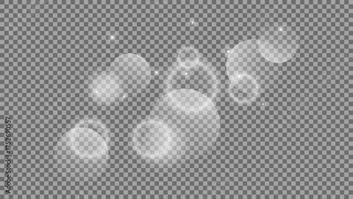 Bokeh circles on transparent background
