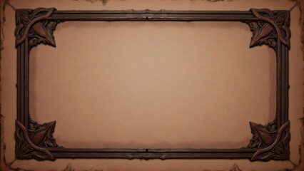 Ornate dark frame with grunge paper background, vintage design element