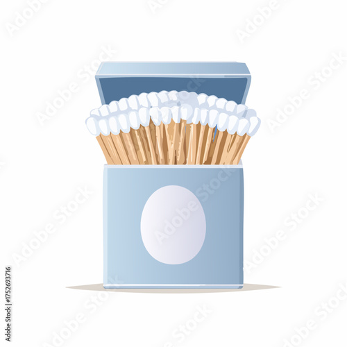 Cotton swabs displayed in a box on a white background