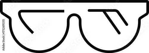 Minimalist Safety Glasses or Sunglasses Line Icon for Protection, Security, and Eye Wear Accessory