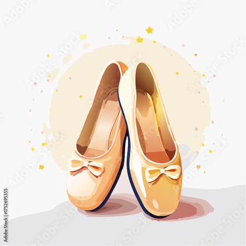 Elegant ballet flats illustration artistic rendering of fashion footwear