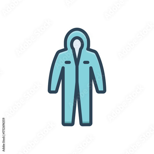 Color illustration icon for protective clothing