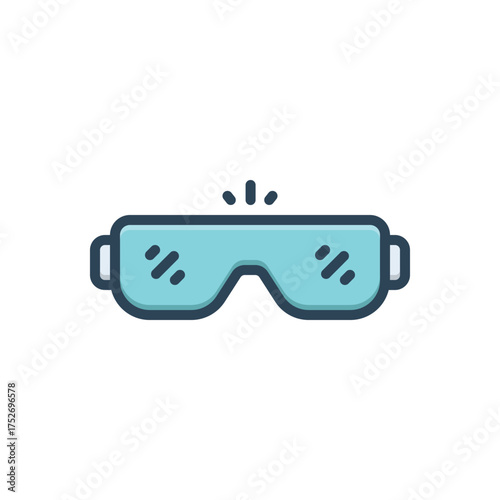Color illustration icon for safety glasses