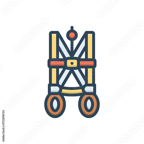 Color illustration icon for safety harness