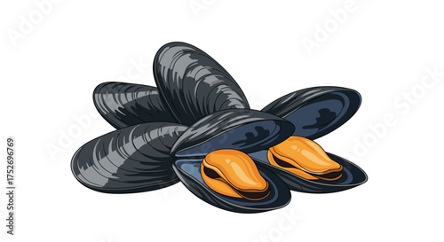 A pile of delicious steamed mussels ready to be eaten.