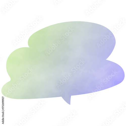 水彩風のグラデーションカラー吹き出し　もこもこ5