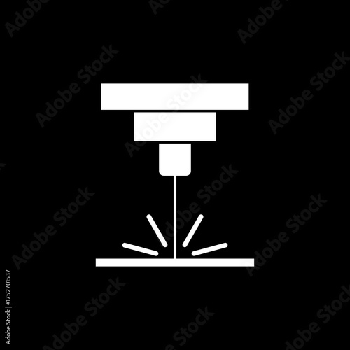Laser Cutting Machine icon isolated on black background