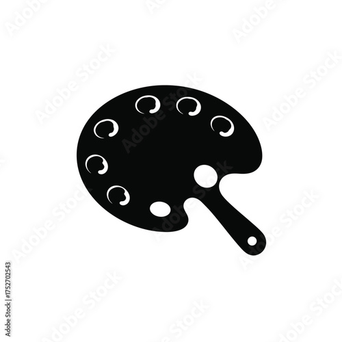 Artist's paint palette silhouette simple graphic symbol of creativity and art creation silhouette