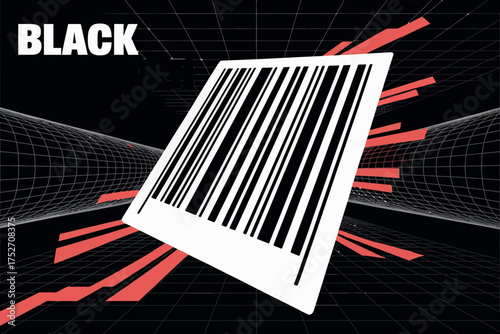 Black November Shopping Sale Barcode Cyber Deal