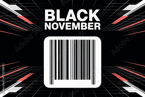 Black November Shopping Sale Barcode Cyber Deal