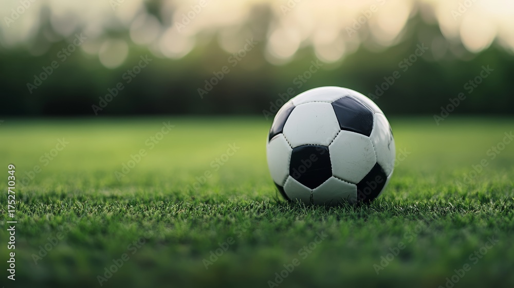 Fototapeta premium Exciting soccer match action local park sports photography green field close-up shot dynamic atmosphere for enthusiasts