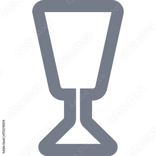 Stylized Icon of a Goblet With A Thick Gray Outline On A Transparent White Background Graphic Design Element