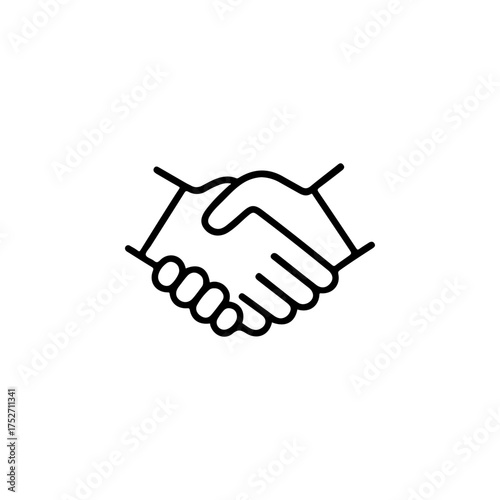 Handshake partnership outline icon vector