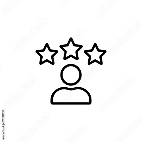 Customer review stars outline icon vector