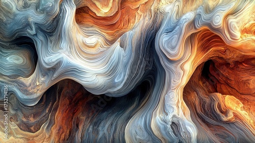 Abstract Swirls of Color - A Mesmerizing Fluid Art Composition.
