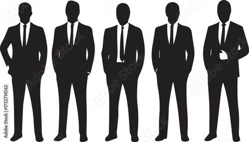 set of silhouettes of people