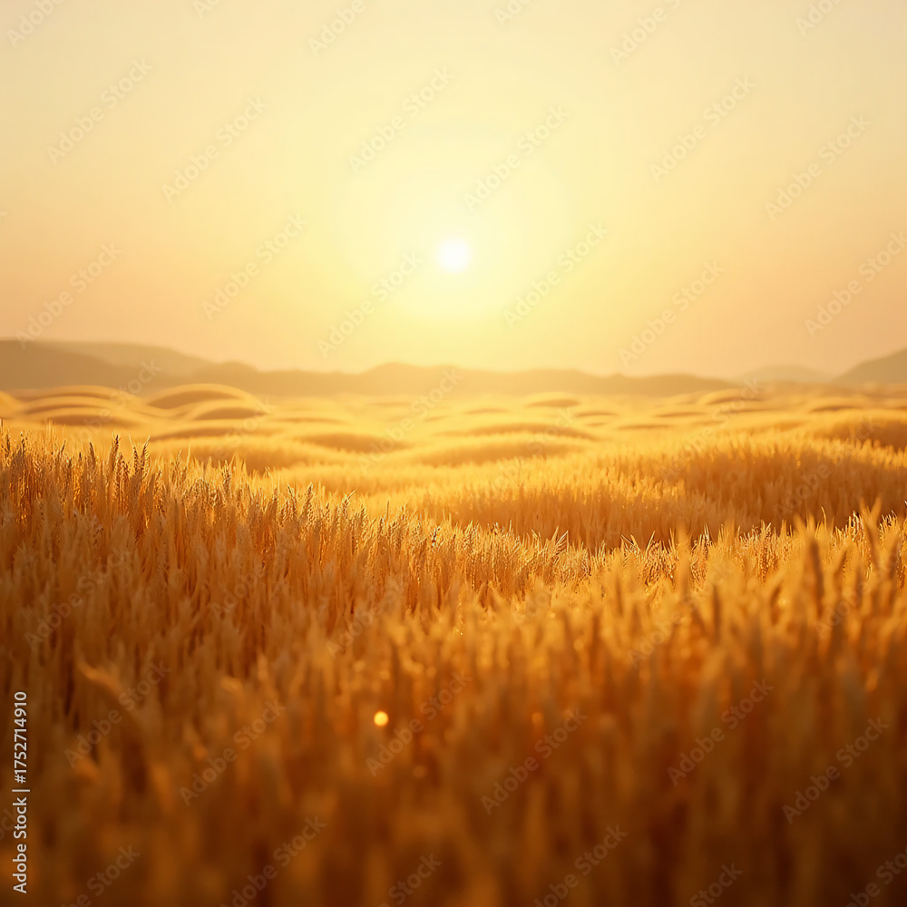 Fototapeta premium Wind Moving Through Wheat Field