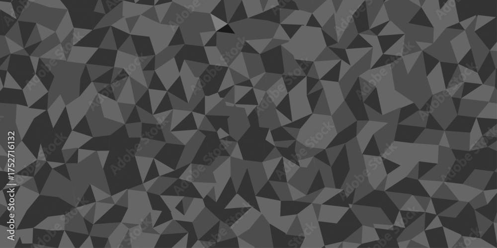 Obraz premium Abstract vector low polygon element modern diamond triangle mosaic paper black and gray low polygon web brochure layer space texture background. 