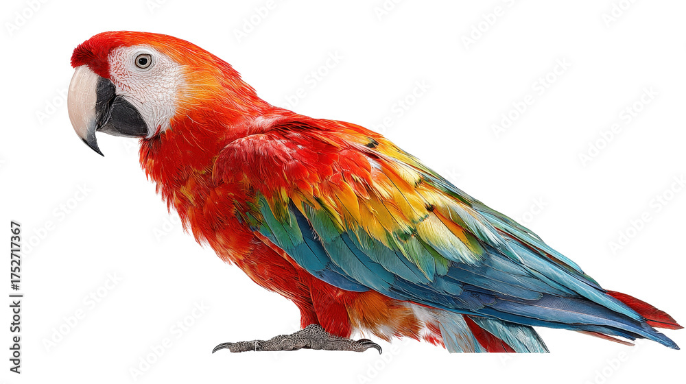 Fototapeta premium Colorful parrot bird Transparent background, PNG file
