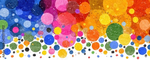 Abstract colorful bubbles on a textured white background
