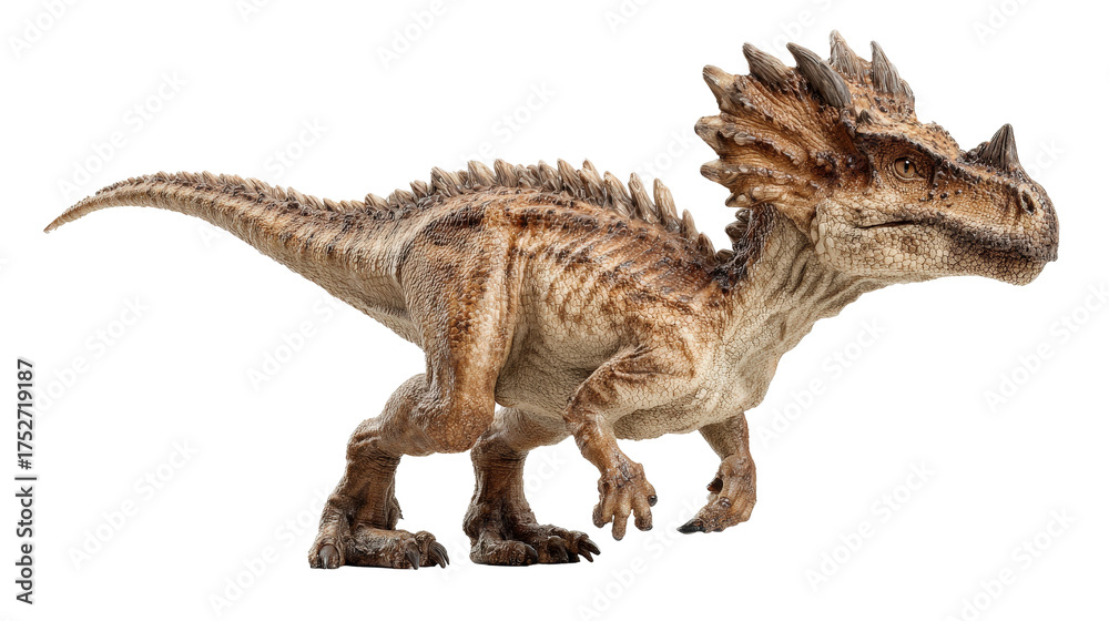 Fototapeta premium Dinosaur with exaggerated features Transparent background, PNG file