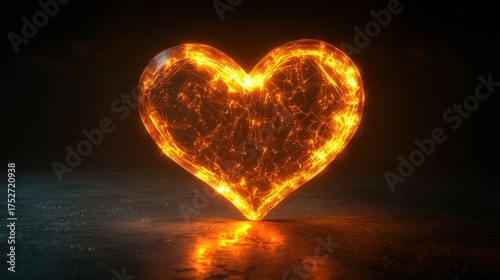 Burning Heart - A Fiery Symbol of Passion and Emotion.