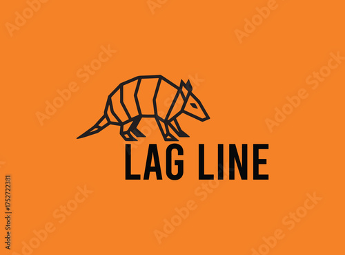 geometric Armadillo Silhouette logo 