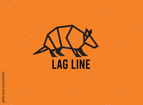 geometric Armadillo Silhouette logo 