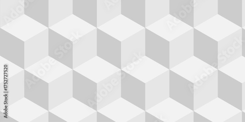 Abstract square white cubic square shape backdrop texture. cube geometric wall and floor vector diamond hexagon triangle wallpaper background.	