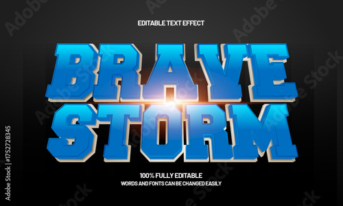 brave storm editable text effect