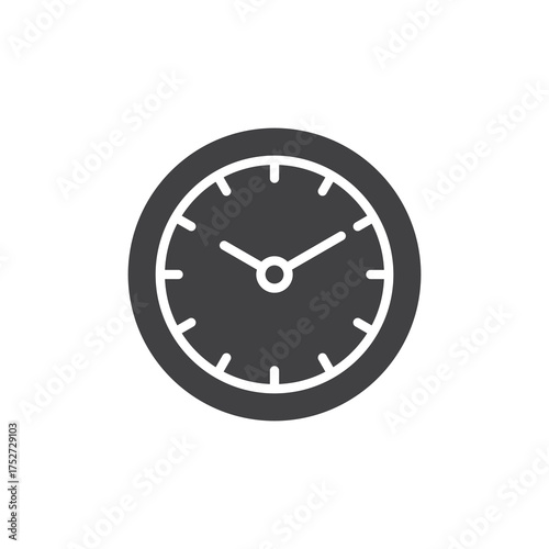 Clock time solid vector icon