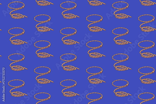 Cowboy lasso rope retro pattern design set for western and rodeo theme. Wild west vintage pattern graphic. Country cowboy pattern label element designs