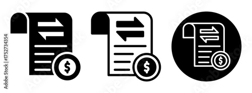 Transaction Report Icon Collectio Glyph & Mixed Style