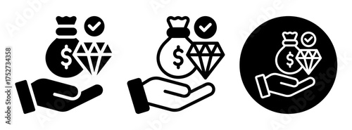 Net Worth Icon Collectio Glyph & Mixed Style