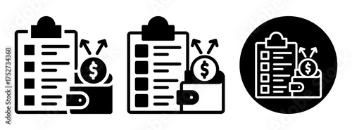 Expense Report Icon Collectio Glyph & Mixed Style