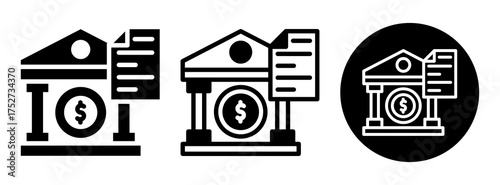 Bank Statement Icon Collectio Glyph & Mixed Style