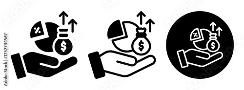 Profit Margin Icon Collectio Glyph & Mixed Style