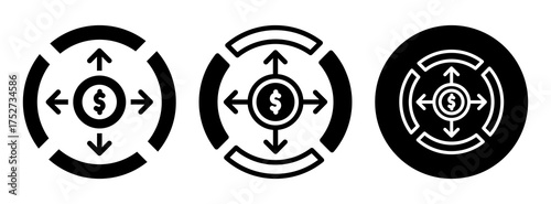 Budget Breakdown Icon Collectio Glyph & Mixed Style