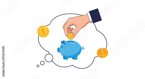 Saving money in a piggy bank for future financial security and growth.
