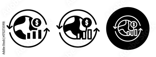 Economic Recovery Icon Collection Glyph & Mixed Style