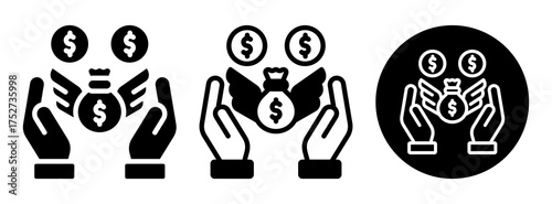 Financial Freedom Icon Collection Glyph & Mixed Style