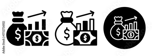 Inflation Rate Icon Collection Glyph & Mixed Style