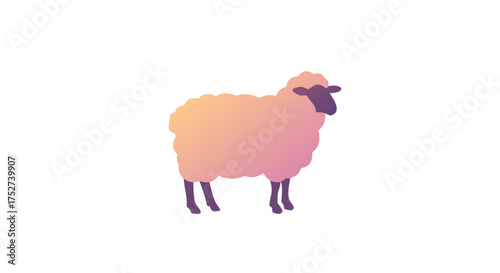 Stylized sheep silhouette in gradient pastel colors  