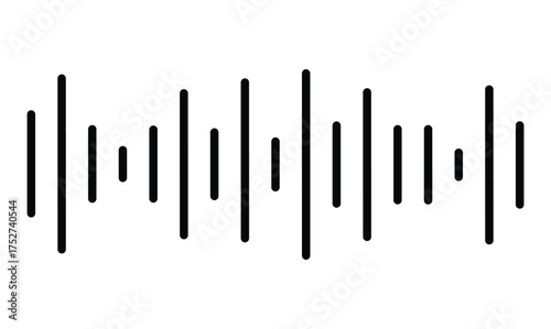 Sound wave or voice message icon. Music waveform, track radio play. Vector illustration EPS 10