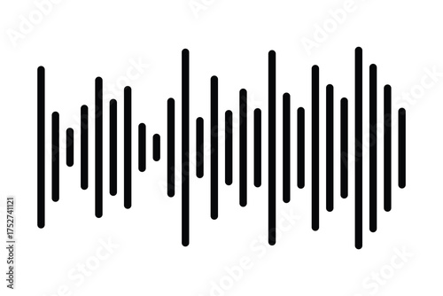 Sound wave or voice message icon. Music waveform, track radio play. Vector illustration EPS 10