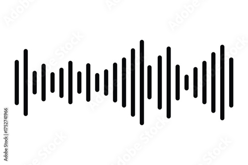 Sound wave or voice message icon. Music waveform, track radio play. Vector illustration EPS 10