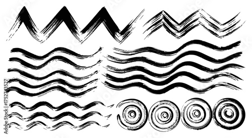 Abstract brush stroke patterns vector graphics for artistic designs scalable eps icon