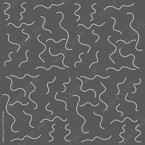 seamless white curve on grey background abstract background, retro style, for fabric, cards, posters, covers, banners, or branding. Vector illustration