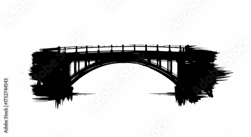 Arch bridge silhouette vector graphic illustration scalable for design projects
